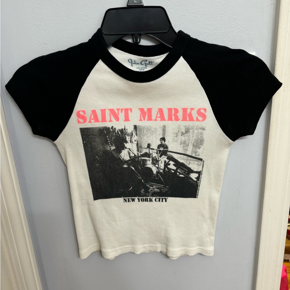 Saint Marks Kids Raglan T-Shirt - Black and White